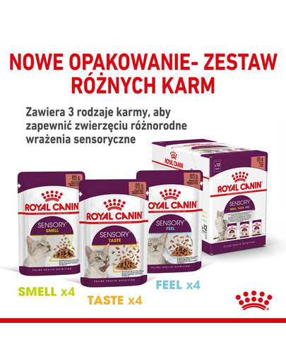 ROYAL CANIN Sensory Taste Stücke in Soße 12x85g für ausgewachsene Katzen zur Stimulierung des Geschmackserlebnisses