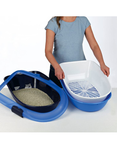 TRIXIE Katzentoilette Berto, 3tlg., mit Trennsystem 39 × 22 × 59 cm