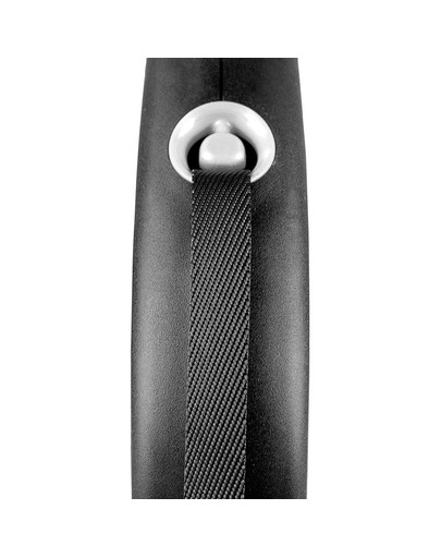 FLEXI Black Design L Gurt Roll-Leine 5 m Schwarz