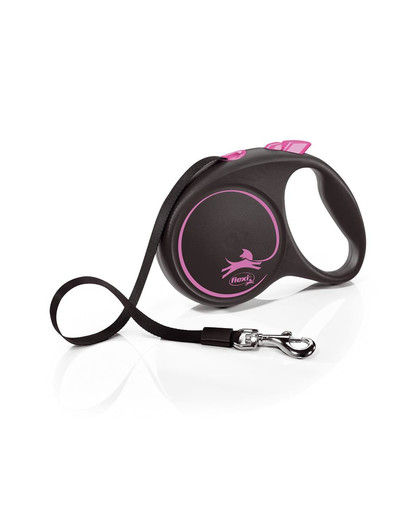 FLEXI Black Design L Gurtleine 5 m Pink