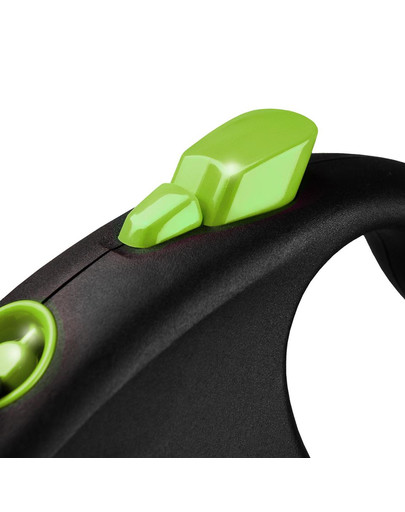 FLEXI Automatikleine Black Design S Gurt 5 m grün
