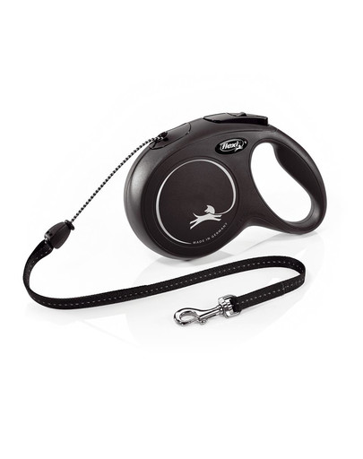 FLEXI New Classic Hundeleine M 8m bis 20kg Schwarz