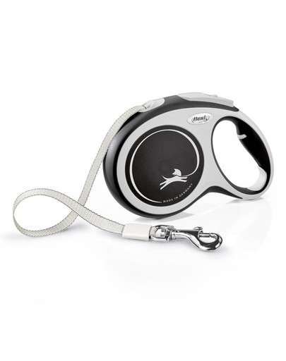 FLEXI New Comfort L Gurtleine 8 m Schwarz