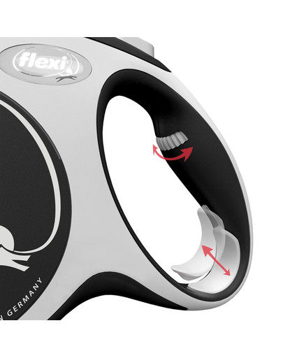 FLEXI New Comfort L Gurtleine 8 m Schwarz