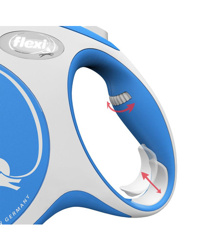 FLEXI New Comfort M 5m Gurt Roll-Leine blau