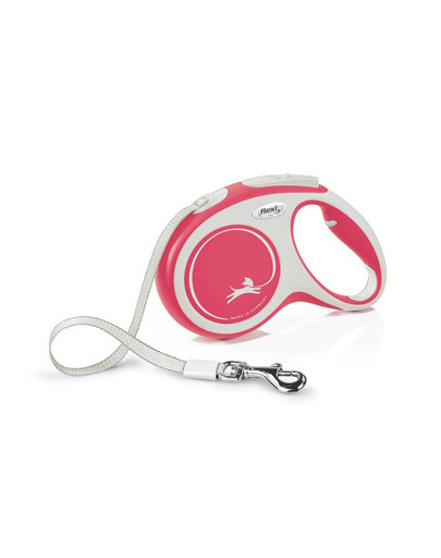 FLEXI New Comfort M  5 m Gurt-Roll-Leine Rot