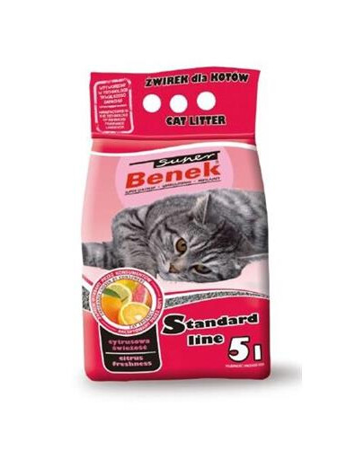 BENEK Super Standard Bentonitstreu - Zitrusfrische 10 L (5 L x 2)