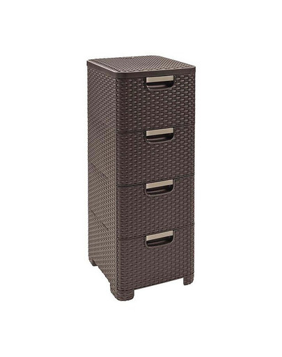 CURVER Regal mit 4 Schubladen STYLE dunkelbraun