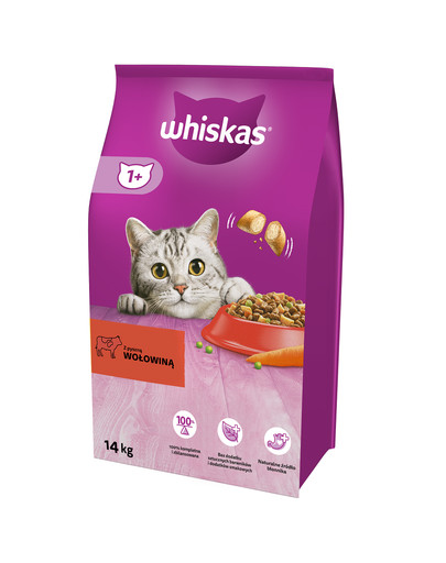 WHISKAS Adult Rind und Karotte 14kg