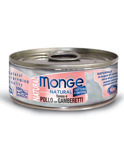 MONGE Natural Cat Thunfisch mit Hühnchen und Garnelen 80g