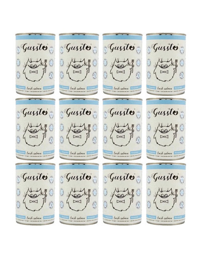 GUSSTO Cat Fresh Salmon 400 g  x 12