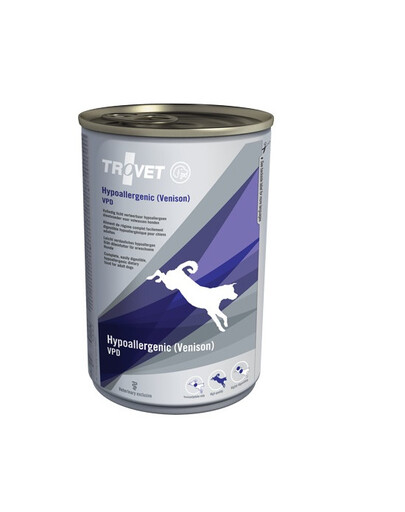 TROVET Hypoallergenic Venison VPD Nassfutter für Hunde mit Wildschwein 400 g