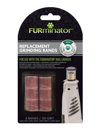 FURMINATOR Schleifbänder mit 120er Körnung Ersatzteil für den FURminator Krallenschleifer, 6 Stück