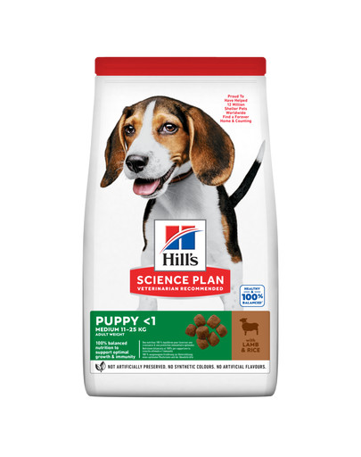 HILL'S Science Plan Puppy <1 Medium breed Trockenfutter mit Reis und Lammfleisch 14 kg
