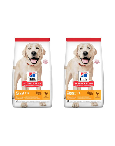 HILL'S Science Plan Canine Adult Light Large breed Chicken 2 x 18 kg Hundefutter Huhn für große Rassen