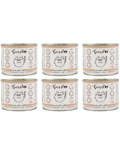 GUSSTO Cat Fresh Calf & Rabbit 6x200 g