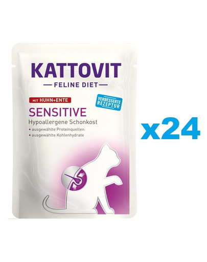 KATTOVIT Feline Diet Sensitive Huhn + Ente 24 x 85 g