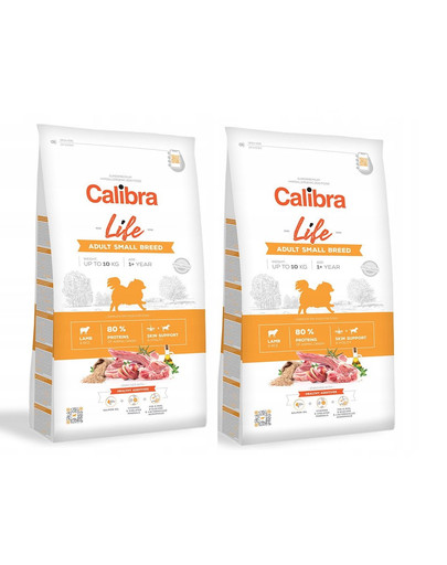 CALIBRA Dog Life Adult Small Breed Lamb 12 kg (2 x 6 kg)