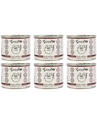 GUSSTO Cat Fresh Wild Boar 6x200 g