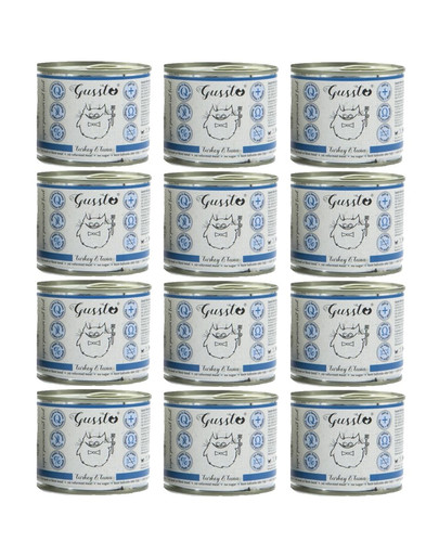 GUSSTO Cat Fresh Turkey&Tuna FRISCHES TRUTHAHN UND THUNFISCH 12x200 g