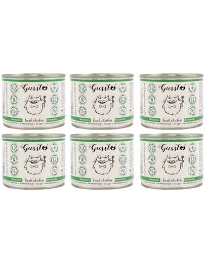 GUSSTO Cat Fresh Chicken FRISCHES HAEHNCHEN 6x200 g