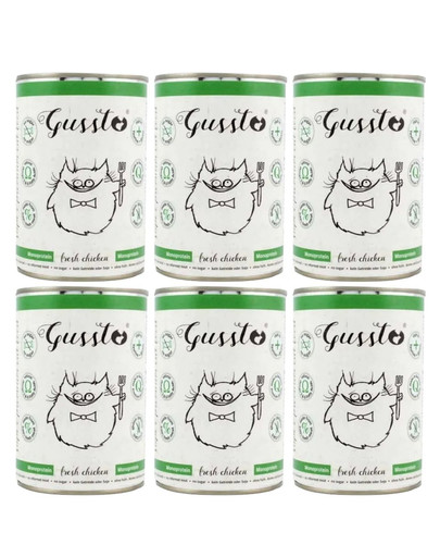 GUSSTO Cat Fresh Chicken FRISCHES HAEHNCHEN 6x400 g