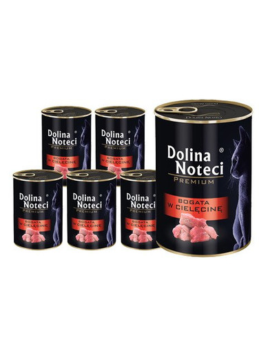 DOLINA NOTECI Premium Kalbfleisch reichhaltig für erwachsene Katzen 12x400g