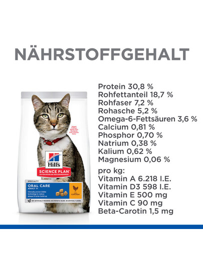HILL'S Science Plan Cat Adult Dry Chicken Oral Care 7 kg