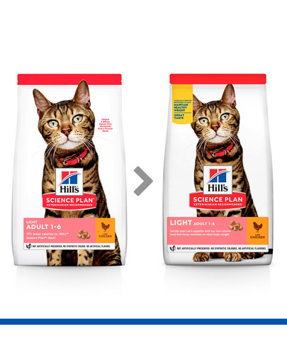 HILL'S Science Plan Feline Adult Light Chicken 10 kg für kastrierte Katzen Huhn