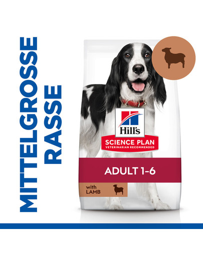 HILL'S Science Plan Canine Adult Medium Lamb & Rice 18 kg Hundefutter für mittelgroße Rassen mit Lamm und Reis