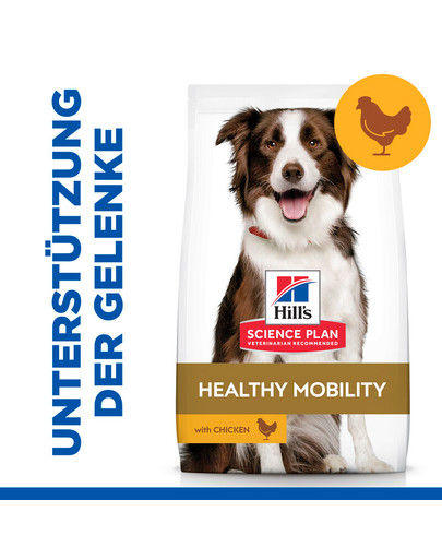 HILL'S Science Plan Canine Adult Healthy Mobility Medium Chicken 14 kg Hundefutter für mittelgroße Rassen - Gelenkunterstützung mit Huhn