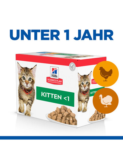 HILL'S Science Plan Feline Kitten Multipack Chicken & Turkey 85 g x12 Szt.