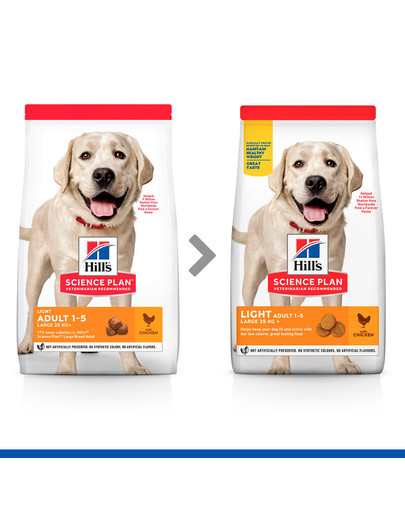 HILL'S Science Plan Canine Adult Light Large breed Chicken 18 kg Hundefutter Huhn für große Rassen