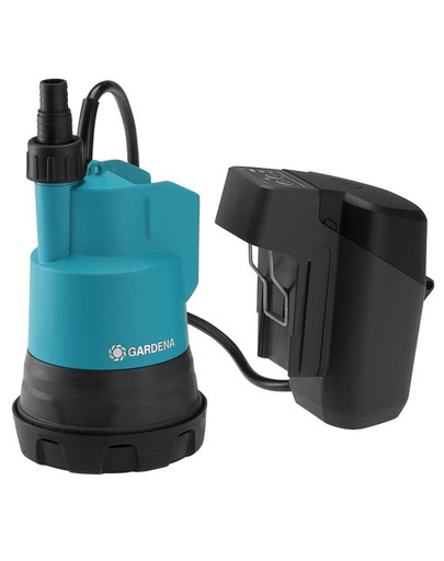 GARDENA Kabellose Tauchpumpe für sauberes Wasser 2000/2 18V P4A mit wiederaufladbarer Batterie
