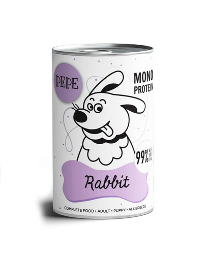 PAKA ZWIERZAKA PEPE Rabbit (Kaninchen) 400g Monoprotein Hundefutter