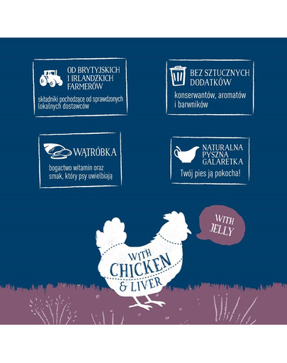 BUTCHER'S Originalrezept in Gelee, Hundefutter, Stücke mit Huhn in Gelee, 400g