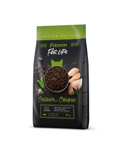 FITMIN Cat For Life Castrate Chicken 8 kg für eine kastrierte Katze mit Huhn