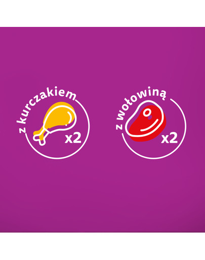 WHISKAS Junior Classic Meals Hähnchen und Rindfleisch in Sauce 4x85g