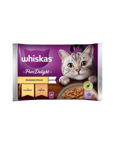 WHISKAS Pure Delight Geflügelfrikadellen mit Huhn und Pute 4x85g