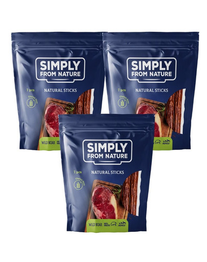 SIMPLY FROM NATURE Nature Sticks with wild boar natürliche Zigarren mit Wildschweinfleisch 3 x 7 Stück