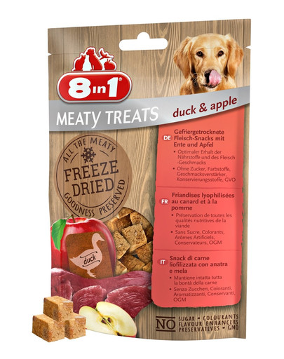 8in1 Meaty Treats Gefriergetrocknete Fleisch-Snacks Ente & Apfel 50 g