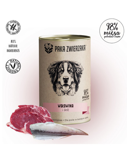 PAKA ZWIERZAKA Rindfleisch und Hering Hundefutter 400 g