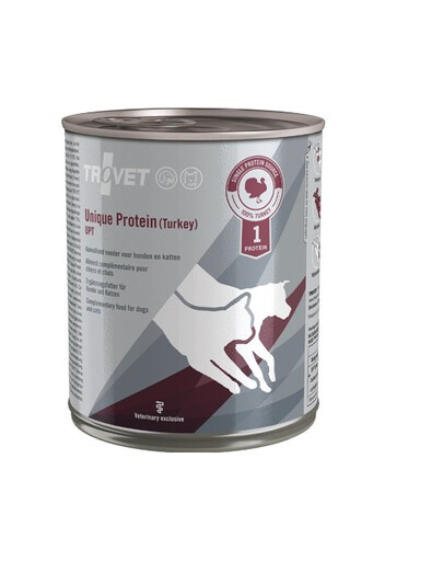 TROVET Unique Protein Turkey UPT Nassfutter für Hunde und Katzen mit Pute 12x800 g