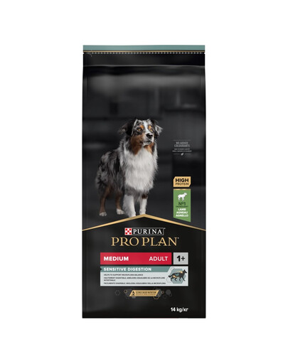 PURINA PRO PLAN Medium Adult sensible Verdauung mit OPTIDIGEST Reich an Lamm 14 kg