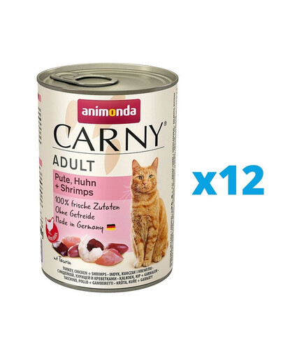 ANIMONDA Adult Carny mit Pute, Huhn, Shrimps 12 x 400 g
