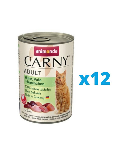 ANIMONDA Carny Adult Huhn Pute und Kaninchen 12 x 400 g