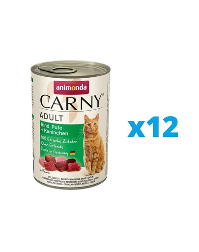 ANIMONDA Carny ADULT RIND, PUTE + KANINCHEN 12 x 400 g