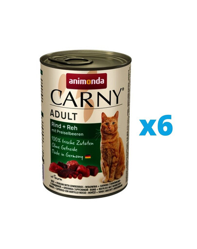 ANIMONDA Carny RIND + REH MIT PREISELBEEREN 6 x 400 g