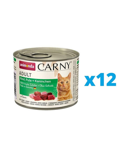 ANIMONDA Carny Adult Rind, Pute + Kaninchen 12 x 200 g