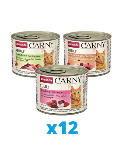 ANIMONDA Carny Mixpaket 3 Sorten 36 x 200 g